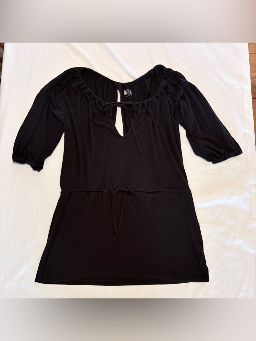 VTG Converse One Star Dress Drawstring Tie Peekaboo Neckline Open Back Beach Med
